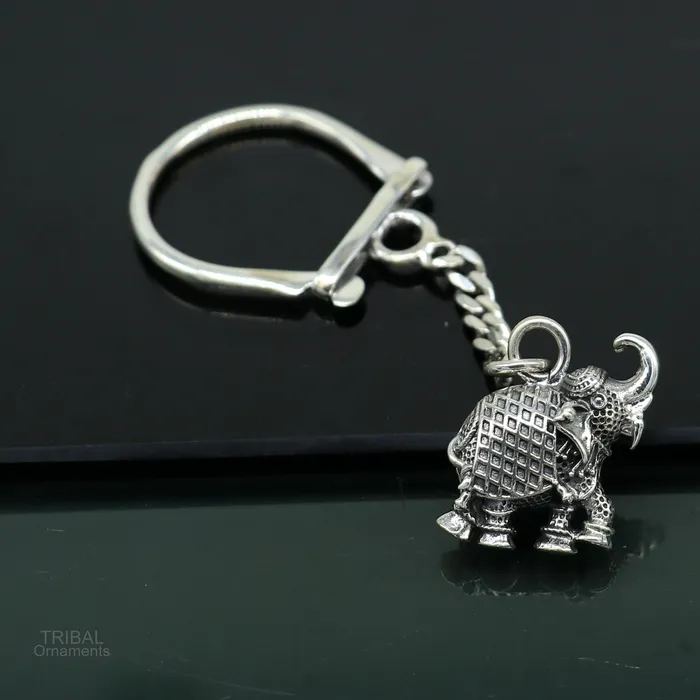 TRIBAL ORNAMENTS Rings 925 Sterling silver handmade unique vintage elephant design solid key chian stylish royal gifting silver accessories unisex gift kch10 TRIBAL ORNAMENTS Rings 925 Sterling silver handmade unique vintage elephant design solid key chian stylish royal gifting silver accessories unisex gift kch10