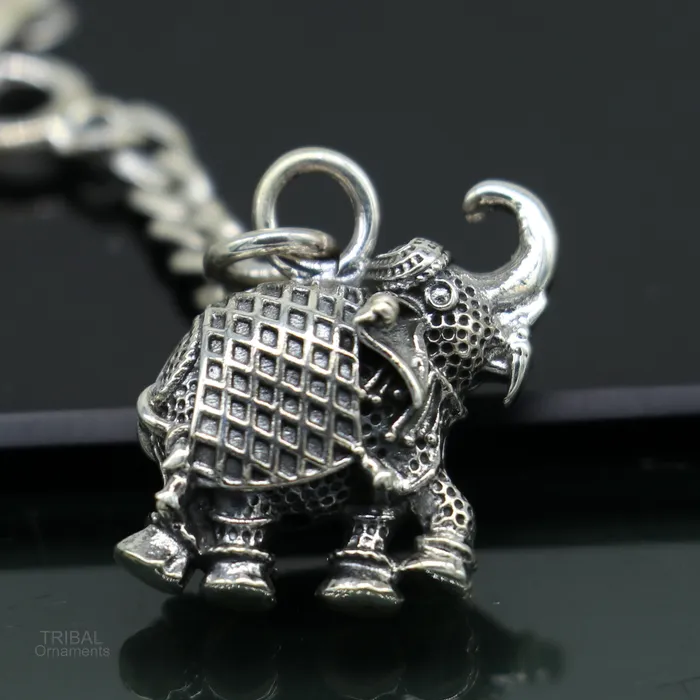 TRIBAL ORNAMENTS Rings 925 Sterling silver handmade unique vintage elephant design solid key chian stylish royal gifting silver accessories unisex gift kch10