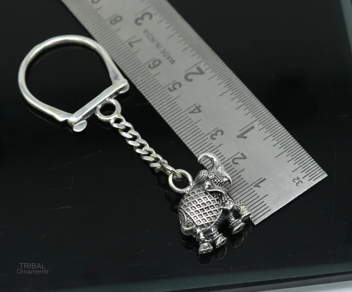 TRIBAL ORNAMENTS Rings 925 Sterling silver handmade unique vintage elephant design solid key chian stylish royal gifting silver accessories unisex gift kch10