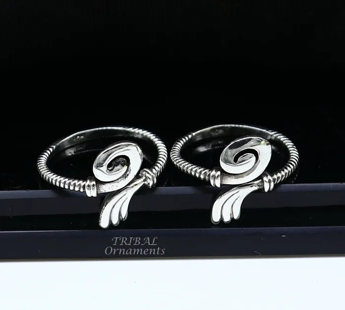 TRIBAL ORNAMENTS Rings 925 sterling silver uniquely handcrafted unique style antique look toe rings best brides wedding jewelry ethnic tribal jewelry ytr18