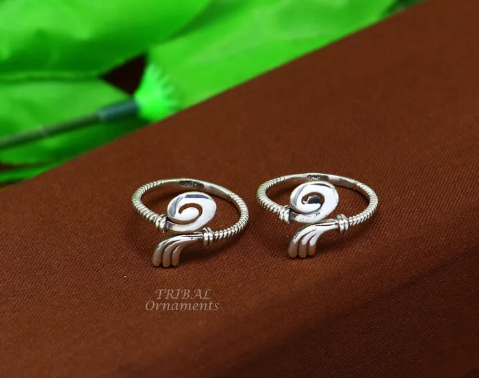TRIBAL ORNAMENTS Rings 925 sterling silver uniquely handcrafted unique style antique look toe rings best brides wedding jewelry ethnic tribal jewelry ytr18