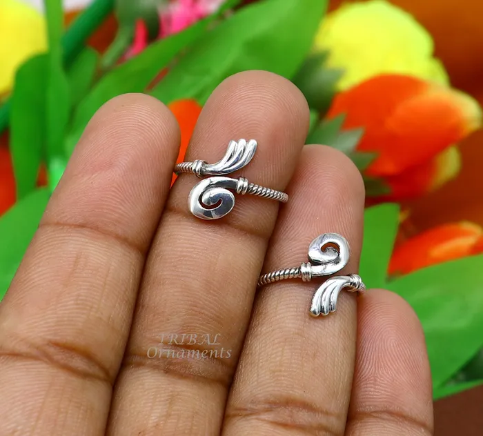 TRIBAL ORNAMENTS Rings 925 sterling silver uniquely handcrafted unique style antique look toe rings best brides wedding jewelry ethnic tribal jewelry ytr18