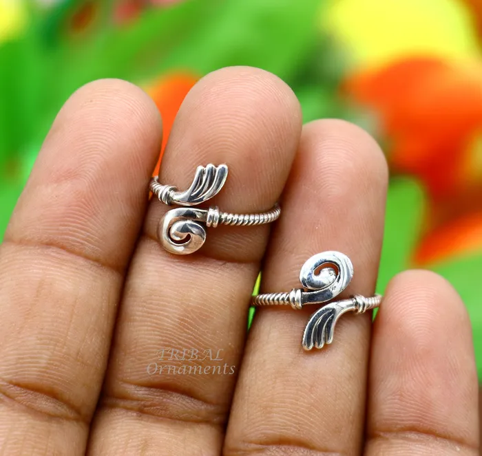 TRIBAL ORNAMENTS Rings 925 sterling silver uniquely handcrafted unique style antique look toe rings best brides wedding jewelry ethnic tribal jewelry ytr18