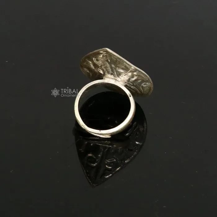 TRIBAL ORNAMENTS Rings Indian Classical cultural flower design 925 sterling silver adjustable ring best tribal ethnic jewelry Navratri jewelry sr389 TRIBAL ORNAMENTS Rings Indian Classical cultural flower design 925 sterling silver adjustable ring best tribal ethnic jewelry Navratri jewelry sr389