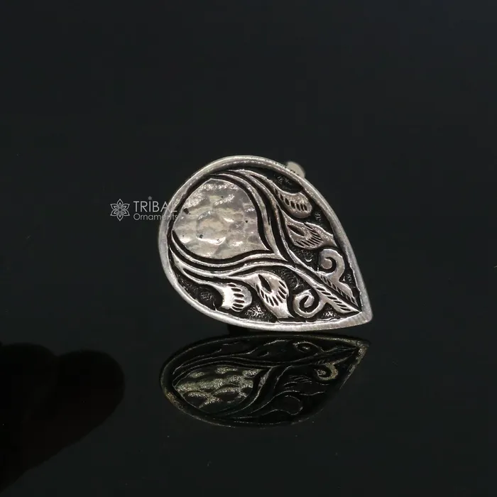 TRIBAL ORNAMENTS Rings Indian Classical cultural flower design 925 sterling silver adjustable ring best tribal ethnic jewelry Navratri jewelry sr389 TRIBAL ORNAMENTS Rings Indian Classical cultural flower design 925 sterling silver adjustable ring best tribal ethnic jewelry Navratri jewelry sr389