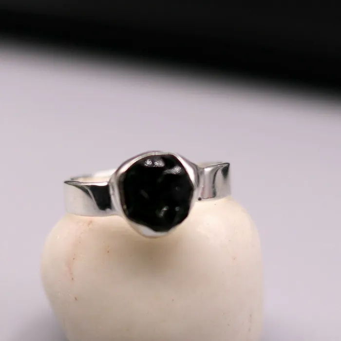 TRIBAL ORNAMENTS Rings Rough unshaped uncut stone solid 925 sterling silver indian ring band gift jewelry sr159