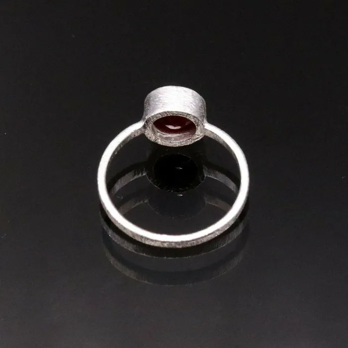 TRIBAL ORNAMENTS Rings Simulated ruby stone 925 silver ring band engagement anniversary gifting sr149