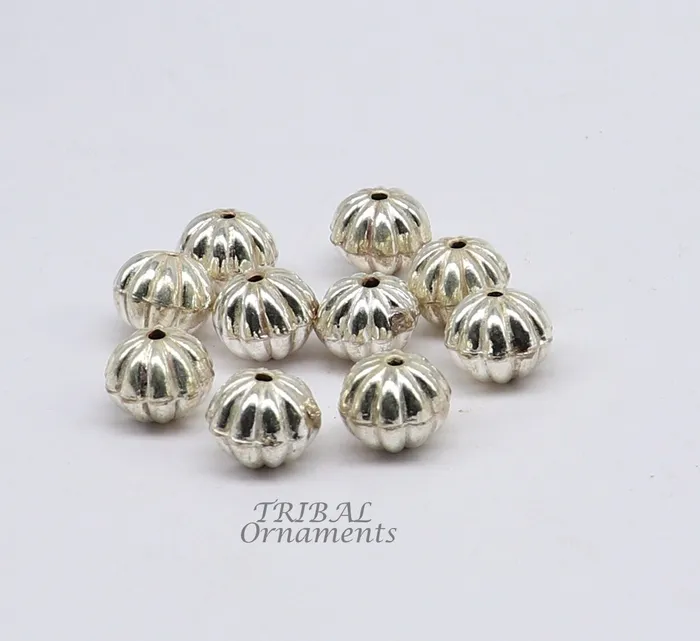 TRIBALORNAMENT Necklaces 11 mm lot 10 pieces 925 sterling silver fabulous beads drops for jewelry Customization or unique jewelry making lose beads bd24