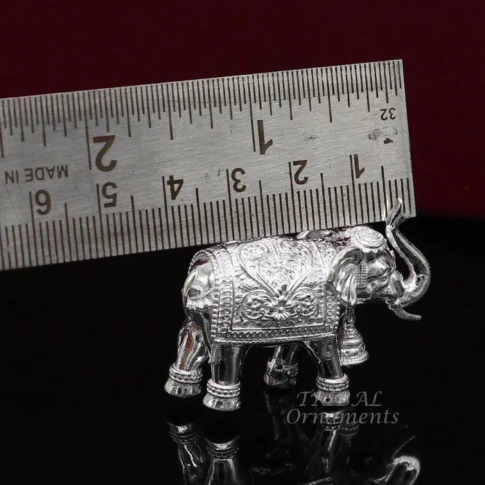 TRIBALORNAMENT Necklaces Pure 925 Sterling silver Kandrai work Nakshi design customized Elephant statue puja article figurine home dcorDiwali puja gift art568 TRIBALORNAMENT Necklaces Pure 925 Sterling silver Kandrai work Nakshi design customized Elephant statue puja article figurine home dcorDiwali puja gift art568