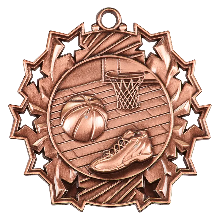 TS402 2 Basketball Medal JDS Earrings