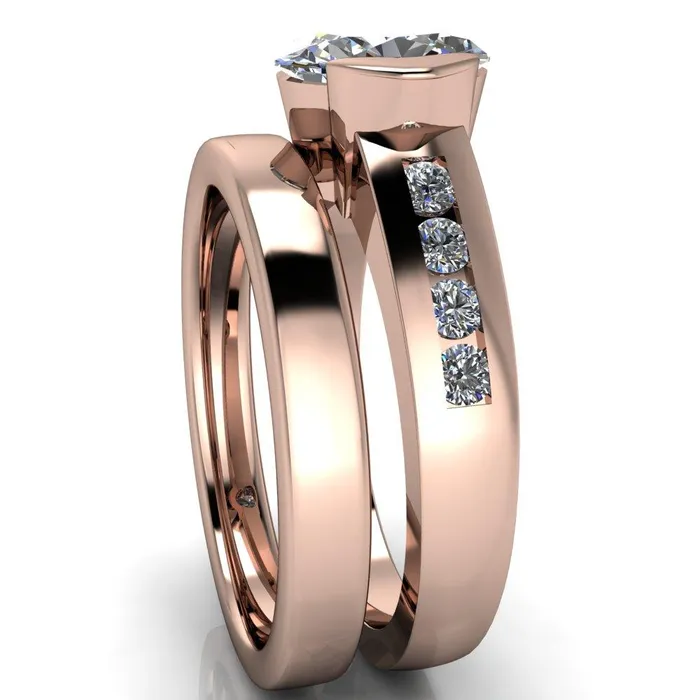 Vixxen Oval Center Stone Diamond Channel Ring Fire Brilliance Rings