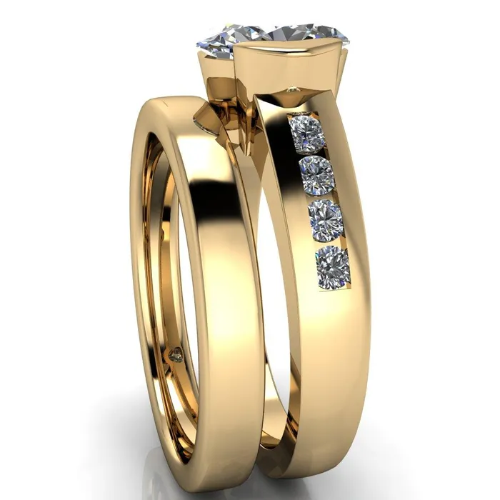 Vixxen Oval Center Stone Diamond Channel Ring Fire Brilliance Rings