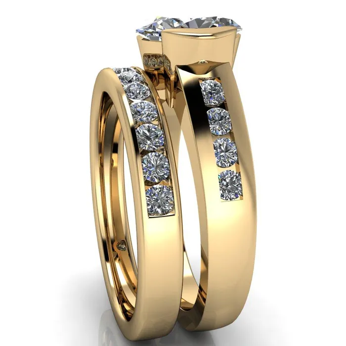 Vixxen Oval Center Stone Diamond Channel Ring Fire Brilliance Rings